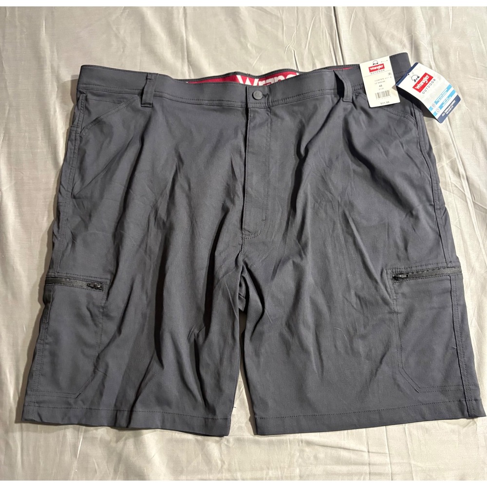 Wrangler Outdoor Men Charcoal Gray Flex Cargo Shorts 48 10" Inseam 112367876